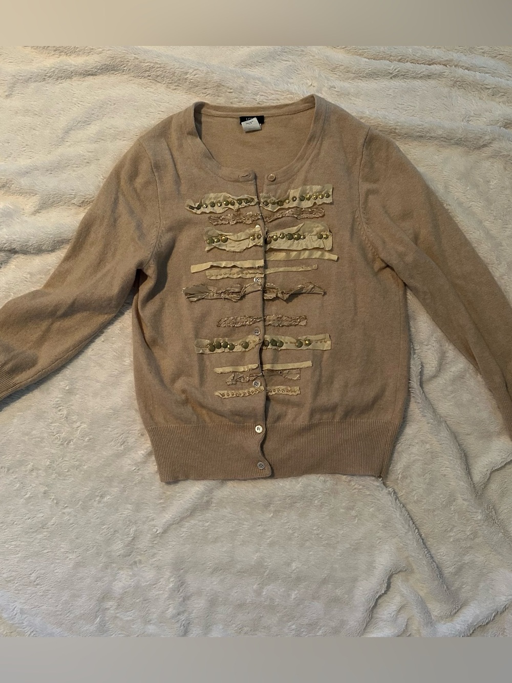 J. Crew Beige Embellished Women's Cardigan